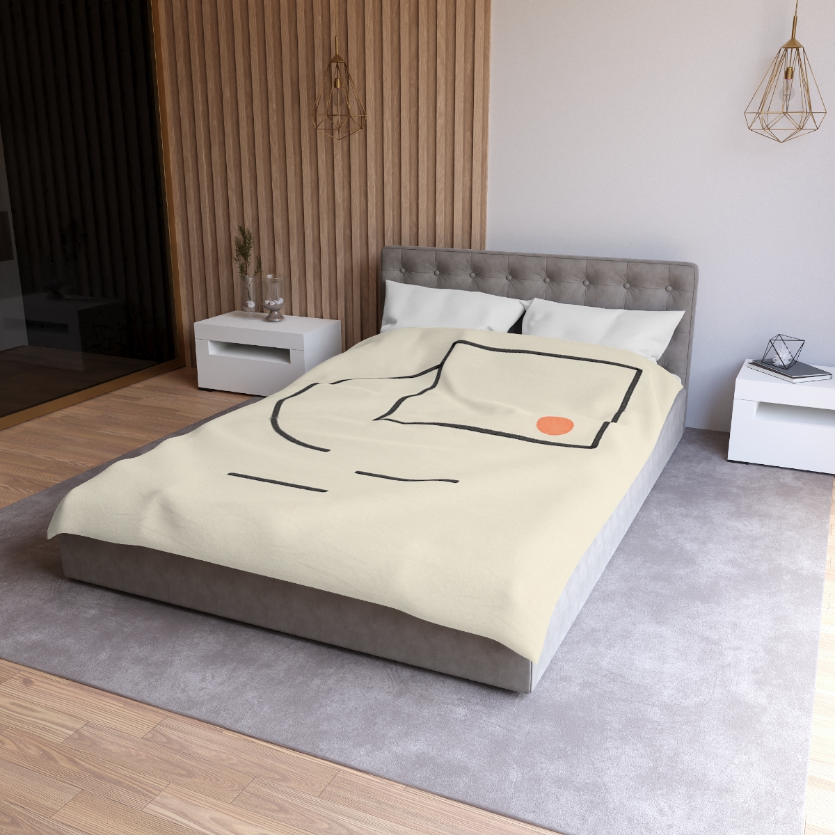 Offset Frame With Leaning Arc personalized bedding duvets