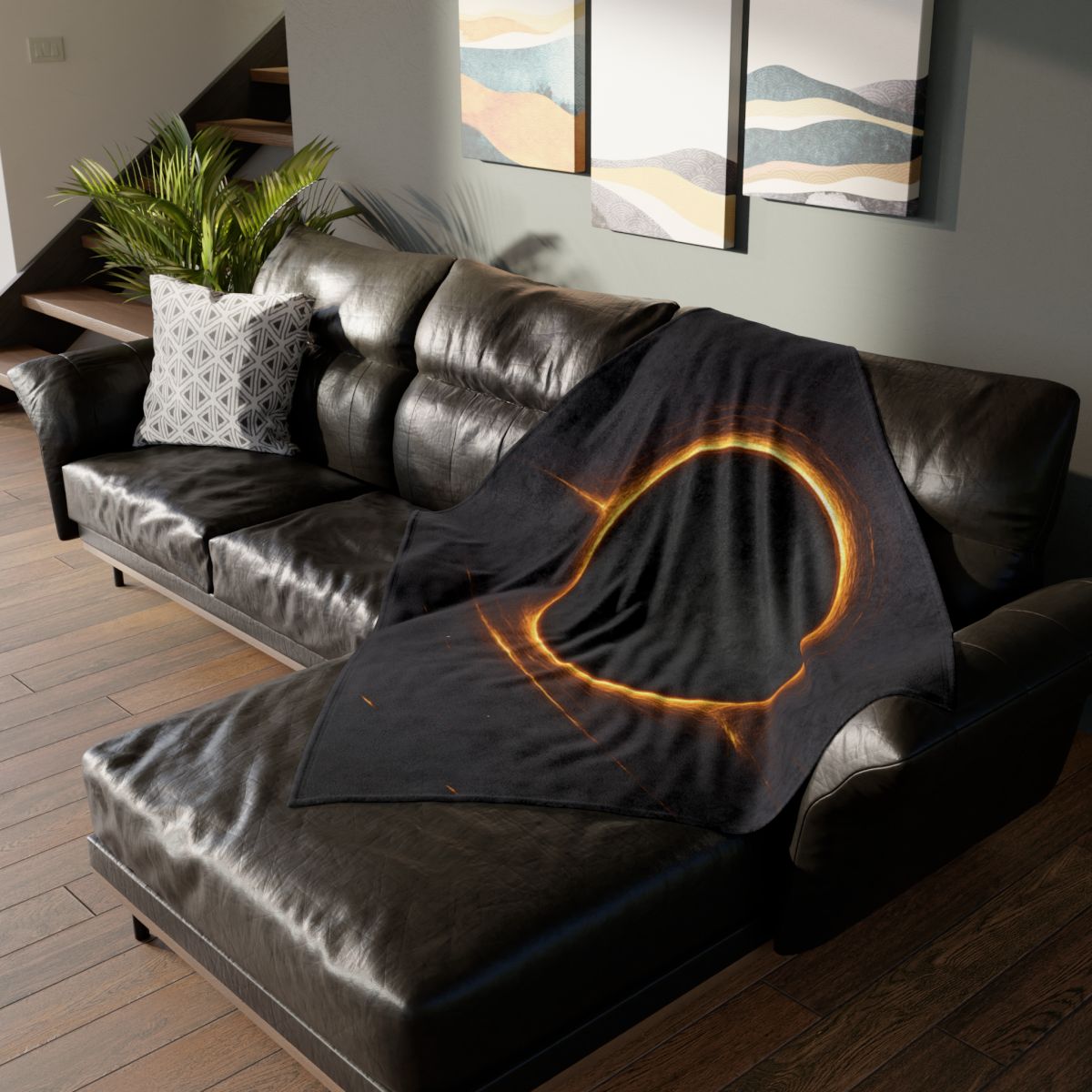 Black Hole Silhouette personalized cozy blankets