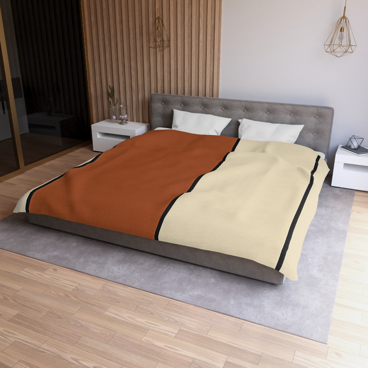 Offset Rectangle Pairing personalized bedding duvets