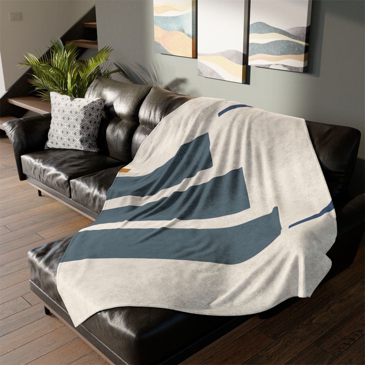 Three Bars With Hanging Arc soft fleece blankets