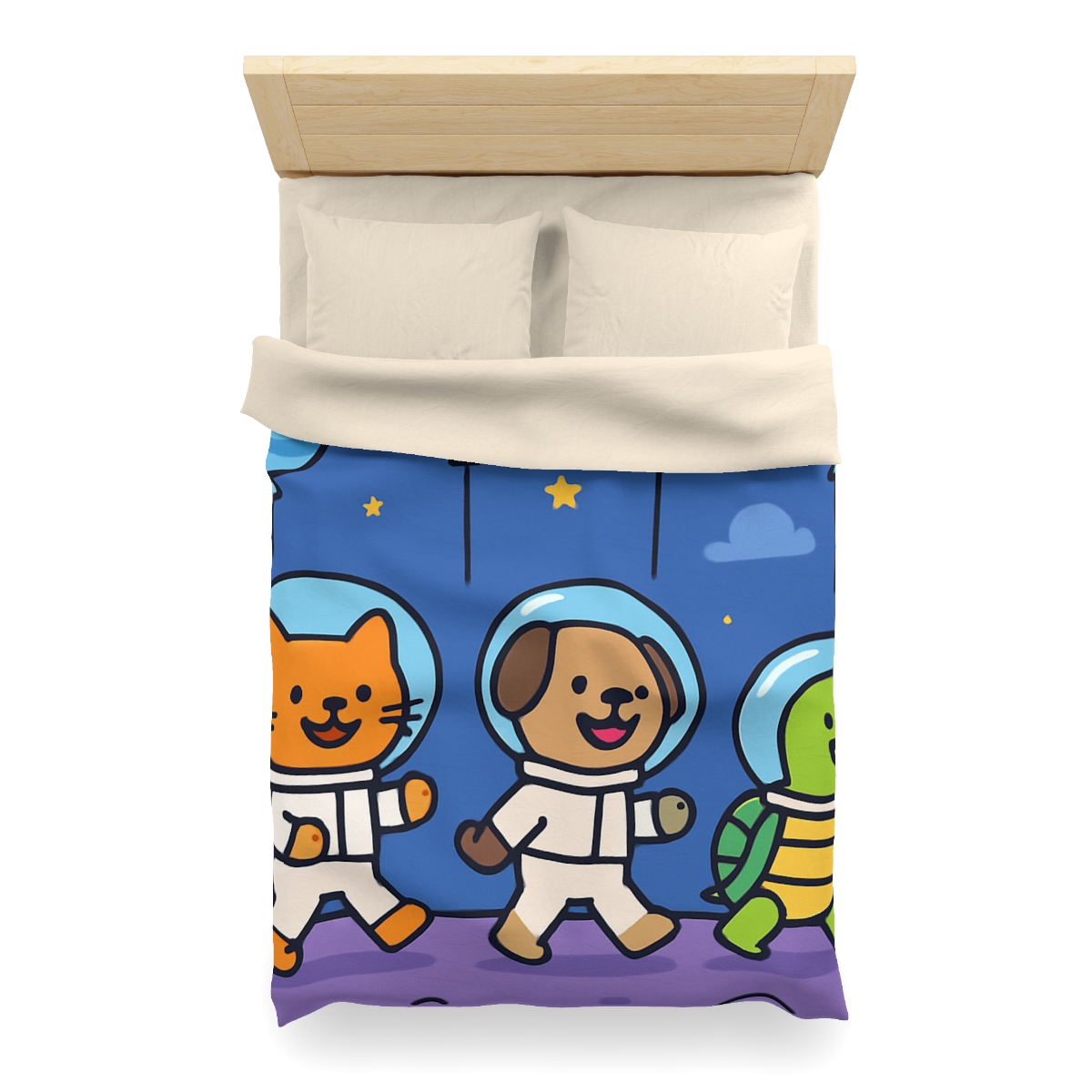 Planet Parade Of The Animal Astronauts designer printed duvets