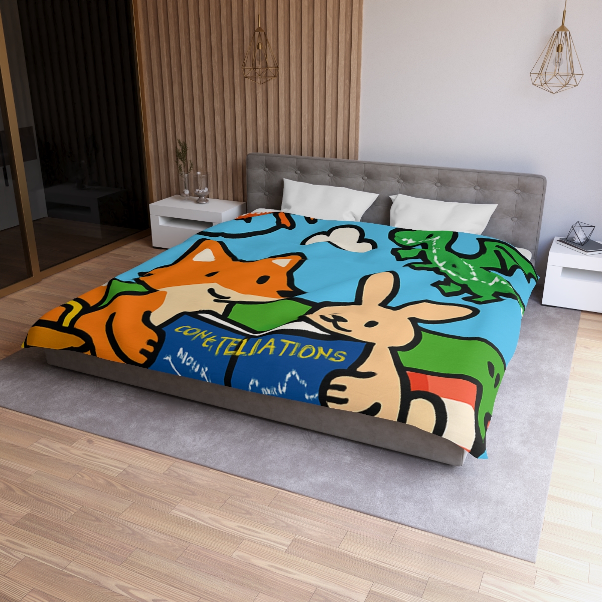 Sky Map Picnic With Dragon Kites soft comforter duvets