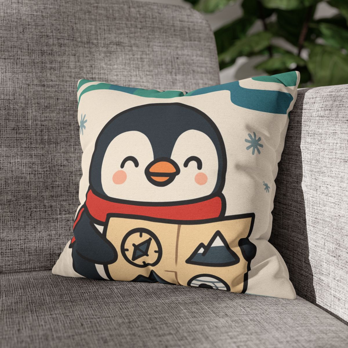 Polar Lights Penguin Map Quest comfortable bedding pillow covers