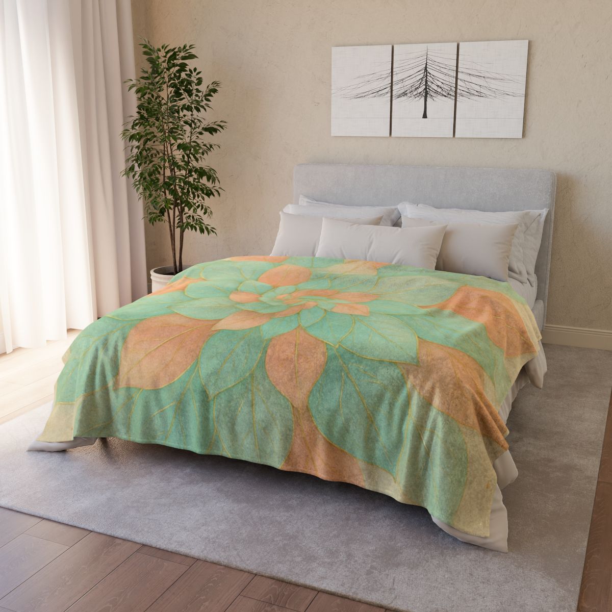Petal Spiral Mosaic personalized cozy blankets