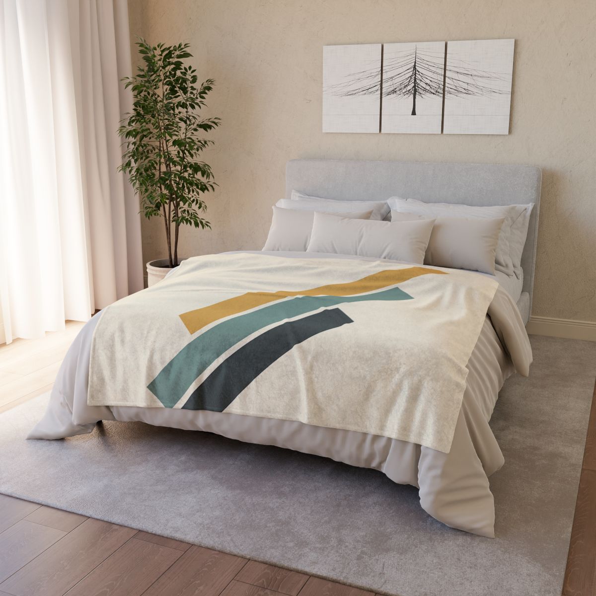 Stepped Rectangle Rhythm decorative home blankets