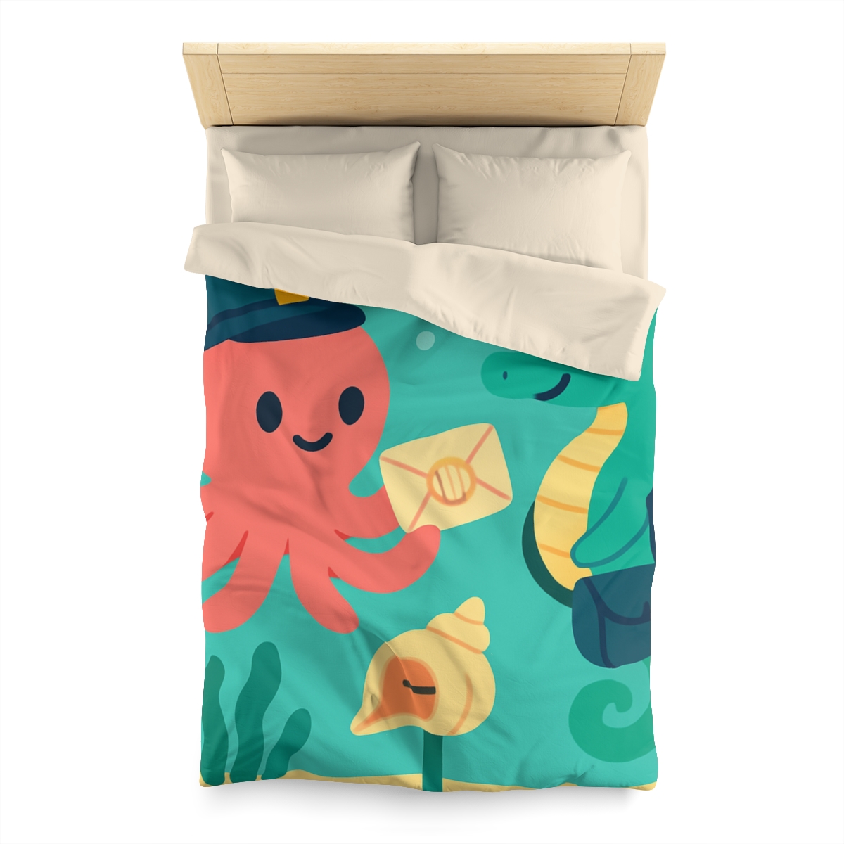 Glow Reef Post Office For Seahorse Mail personalized bedding duvets