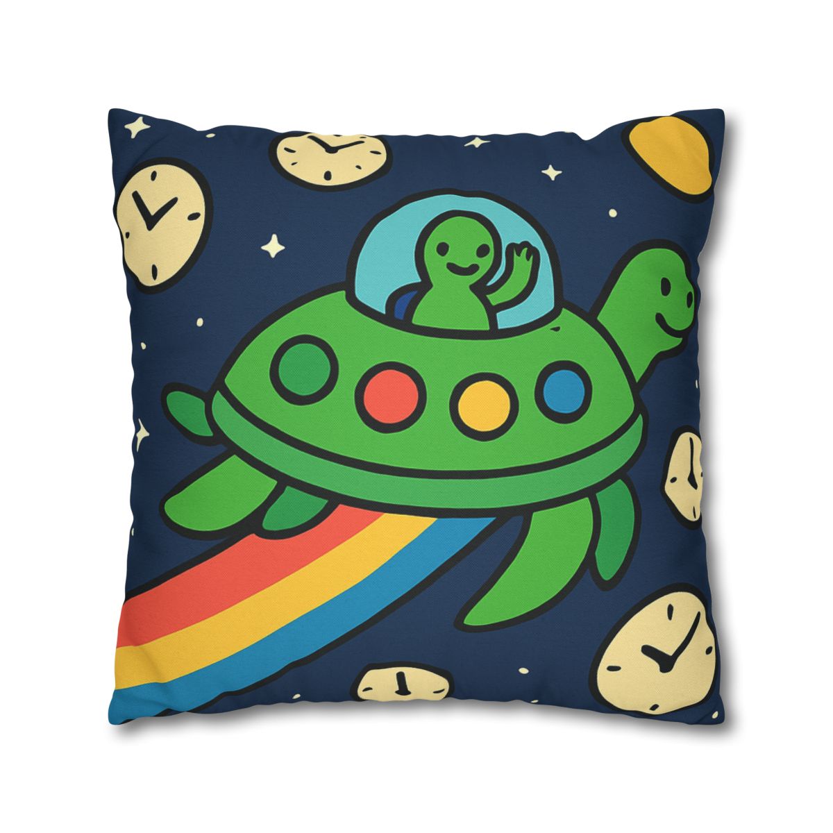 Time Traveling Turtle Spaceship stylish decorative pillowcases