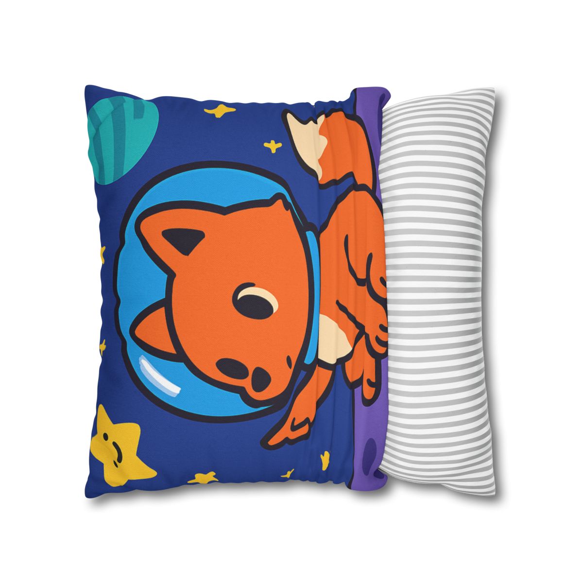 Stargazing Space Fox designer print pillow cases