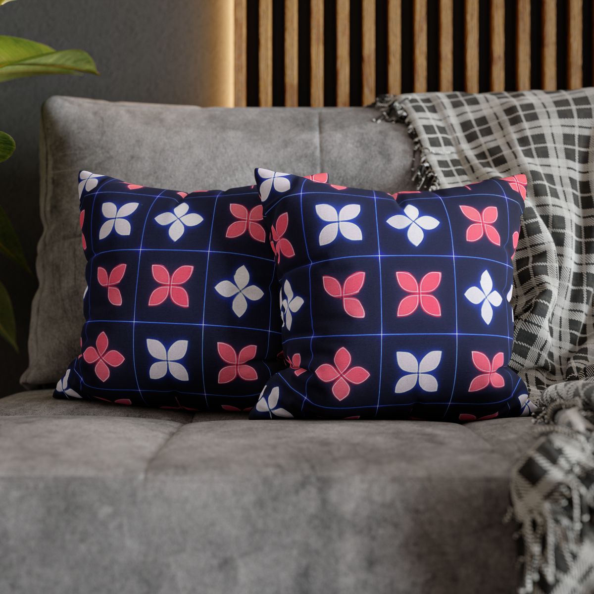 Quantum Blossom Grid custom pillow cases