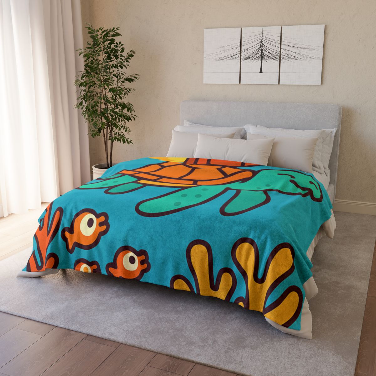 Rocket Powered Turtle Reef custom blankets