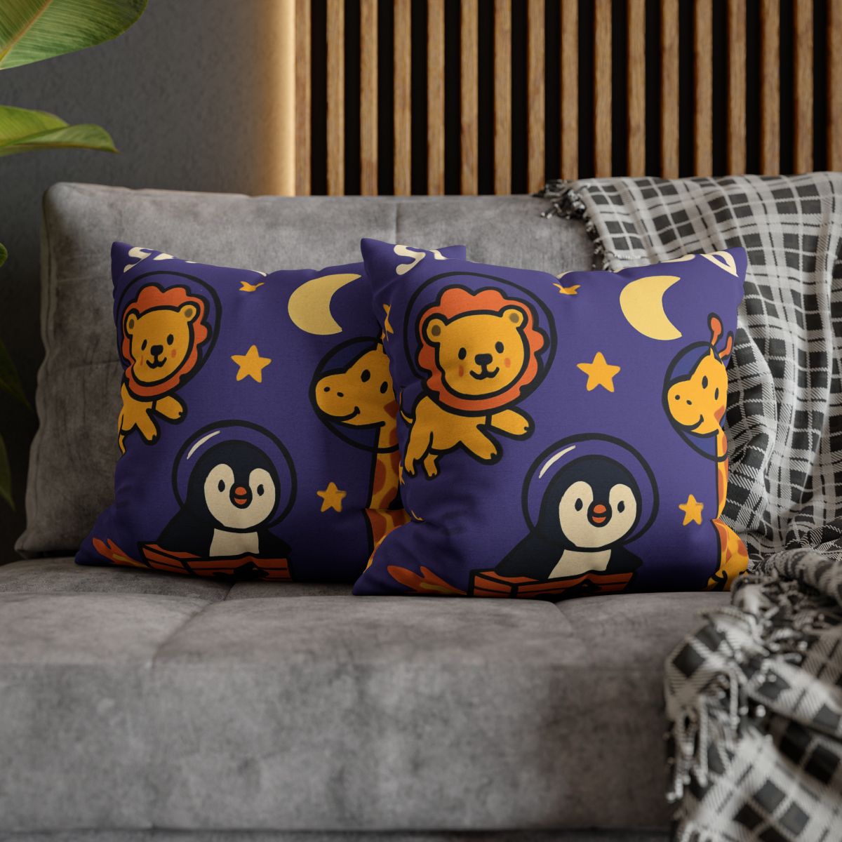 Starry Space Zoo custom pillow cases