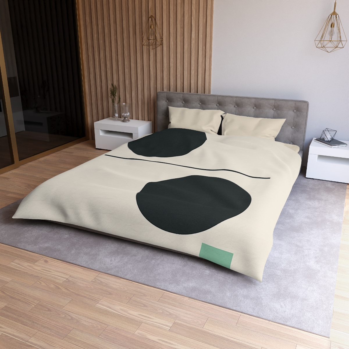 Offset Circle Bar Pairing soft comforter duvets