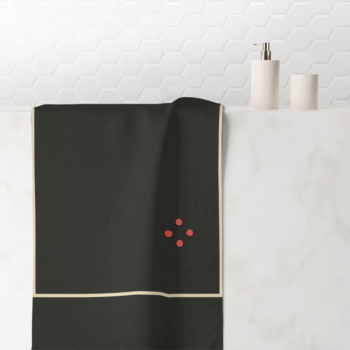 Offset Frame And Cluster Of Dots stylish beach towels