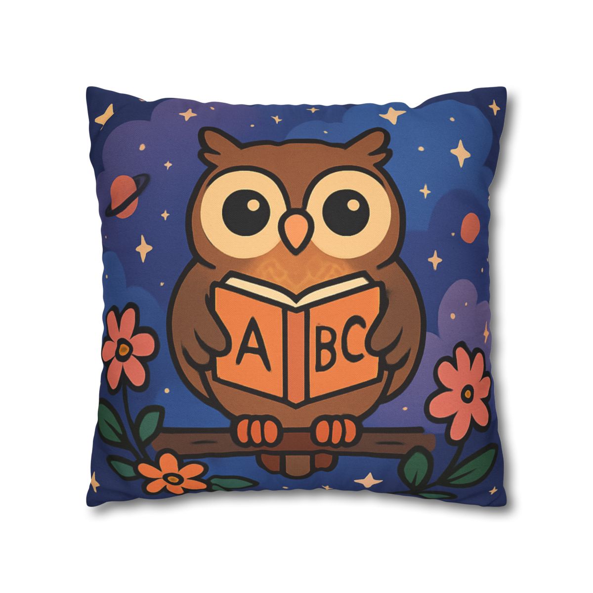 Nebula Garden Owl designer print pillow cases