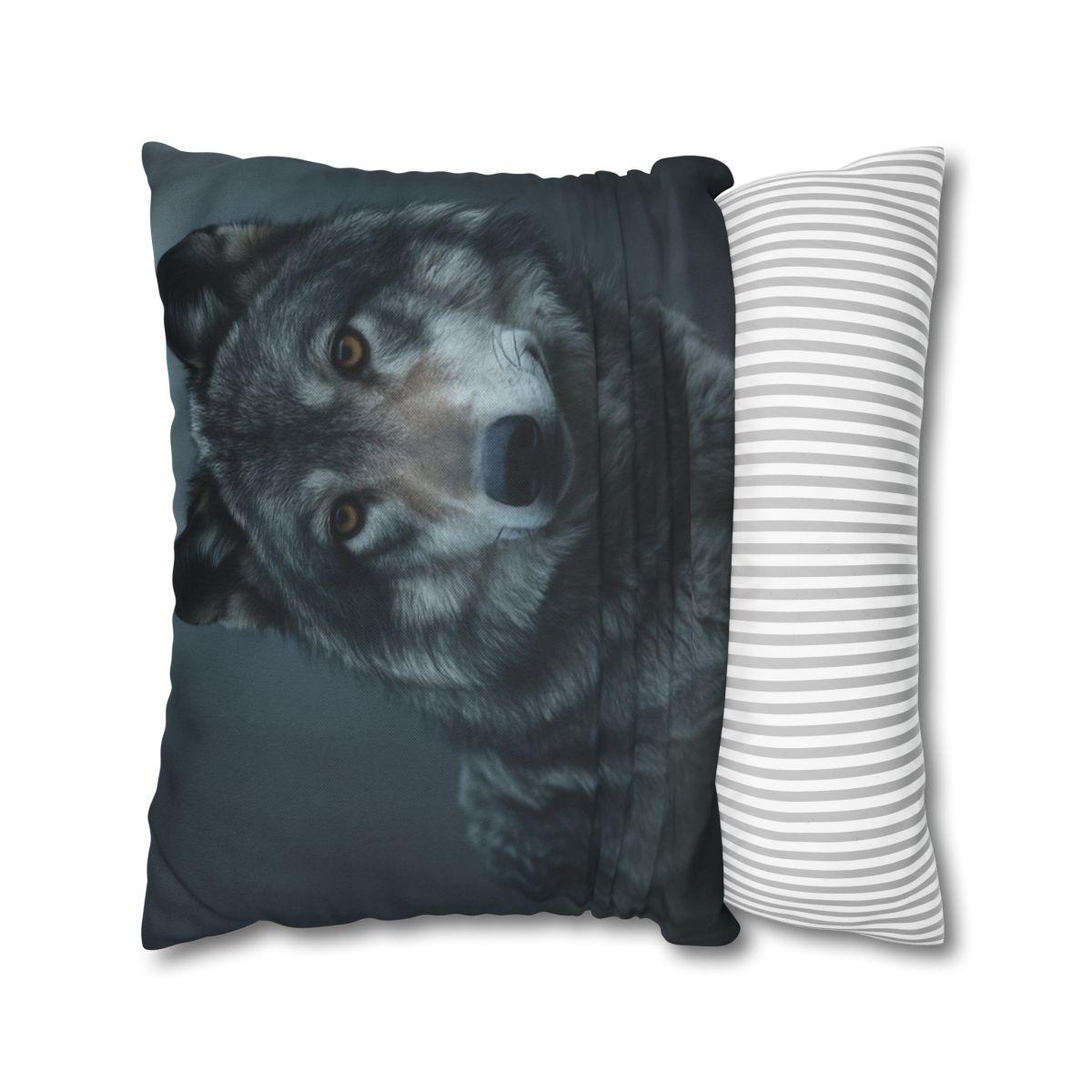 Moonlit Gaze Gray Wolf unique gift pillow cases
