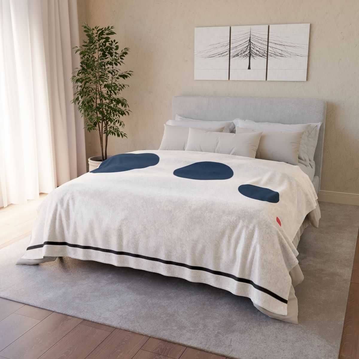 Orbital Triad Over Quiet Line soft fleece blankets