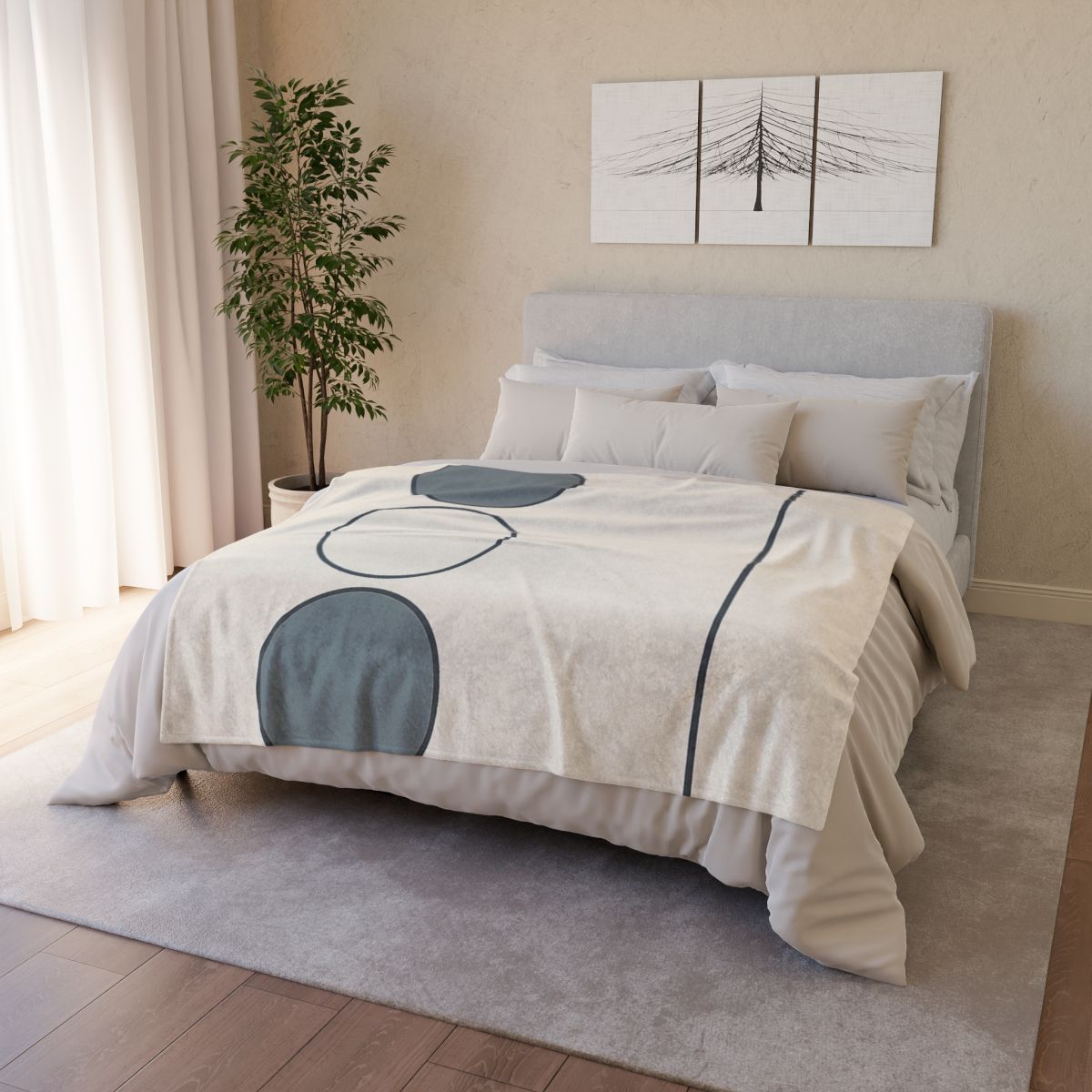 Trio Of Staggered Circles With Bar Anchor warm winter blankets