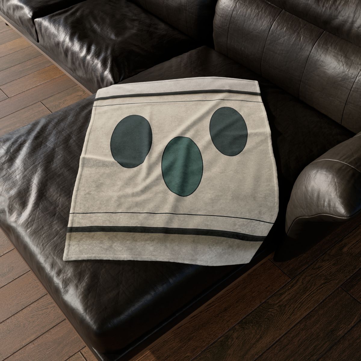 Trio Of Offset Ovals soft fleece blankets