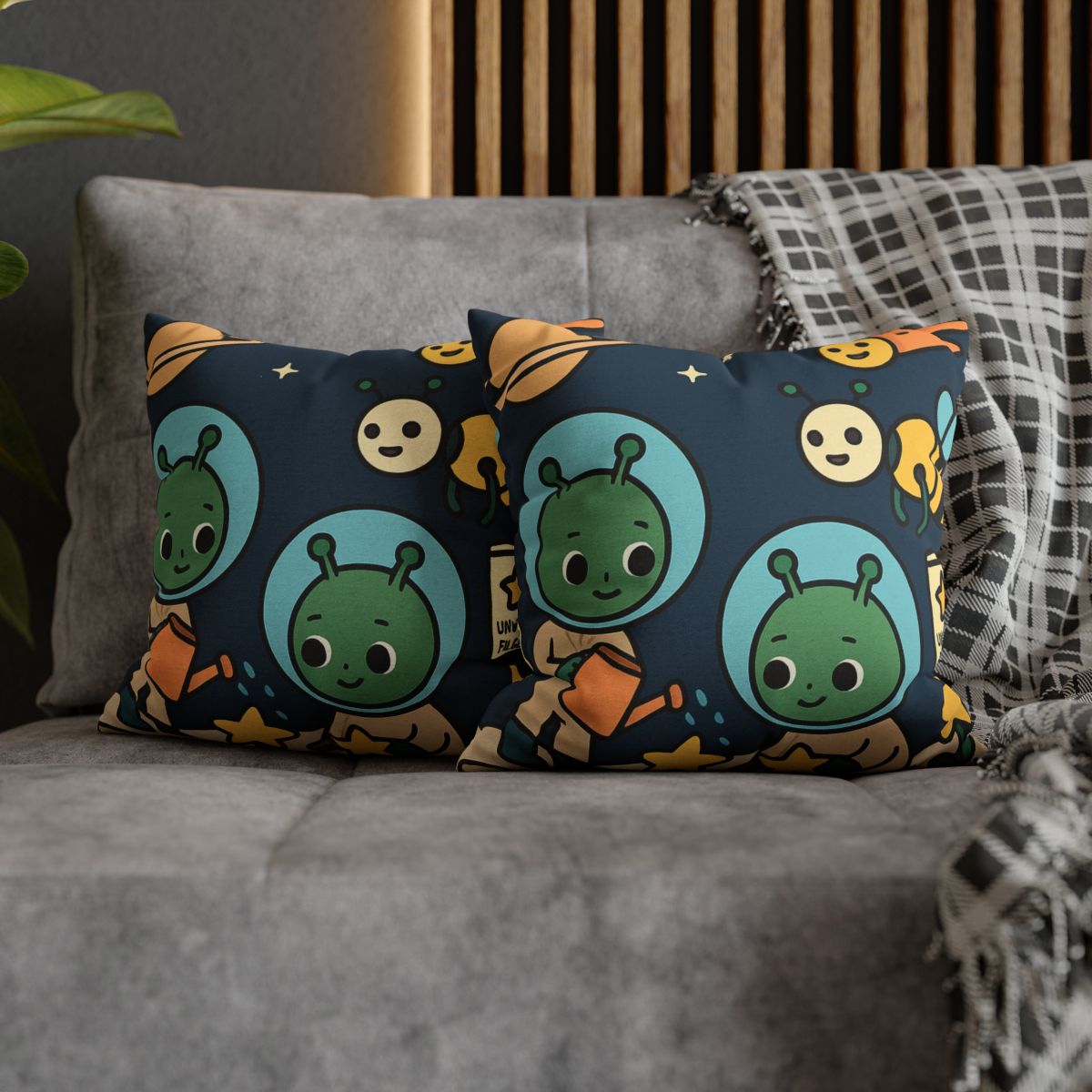 Comet Gardeners On Moon Meadow designer print pillow cases