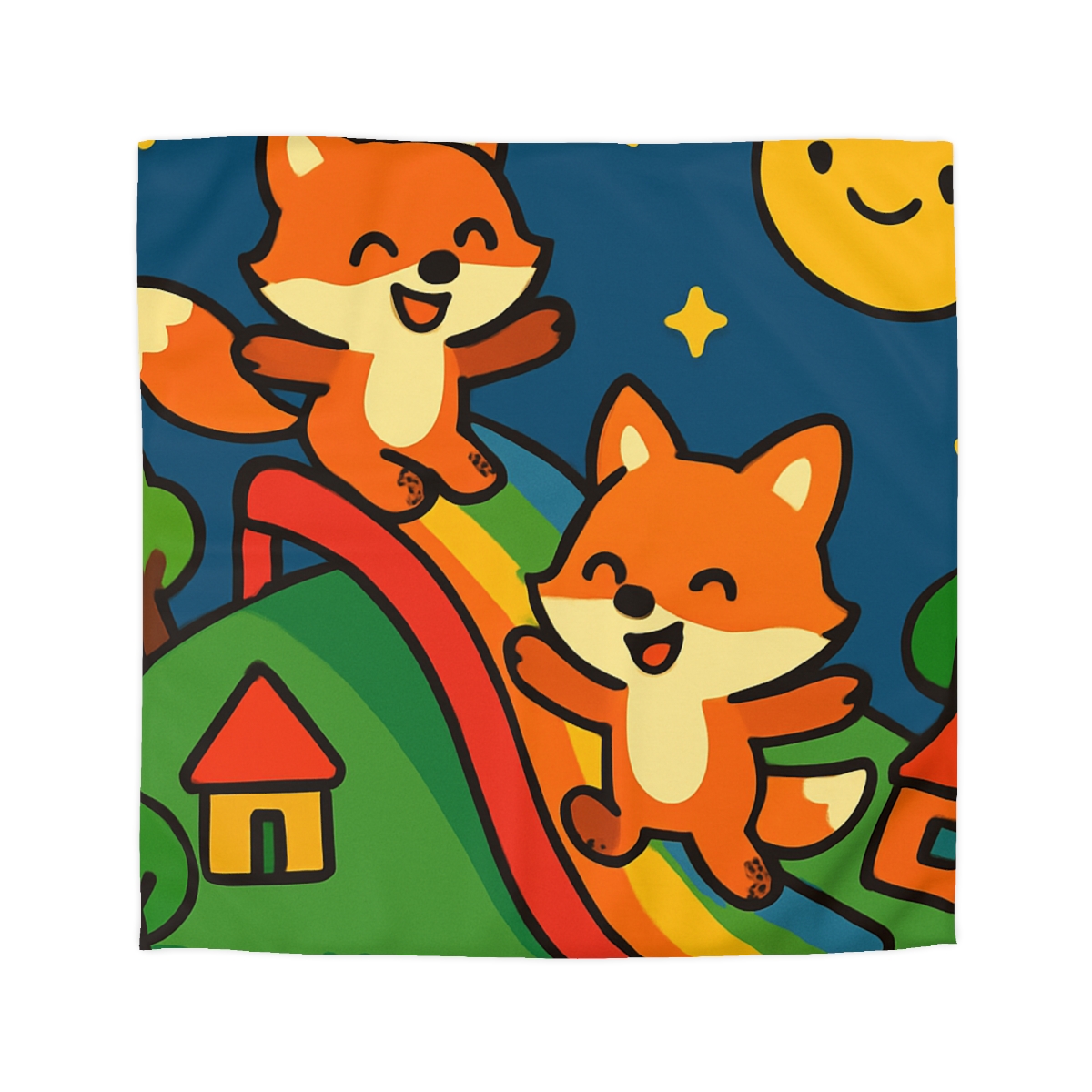 Planet Playground Of The Friendly Foxes unique patterned duvets