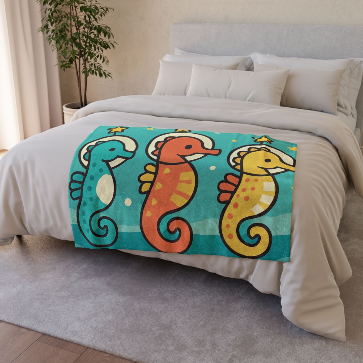 Starship Seahorse Parade unique gift blanketscustom blankets