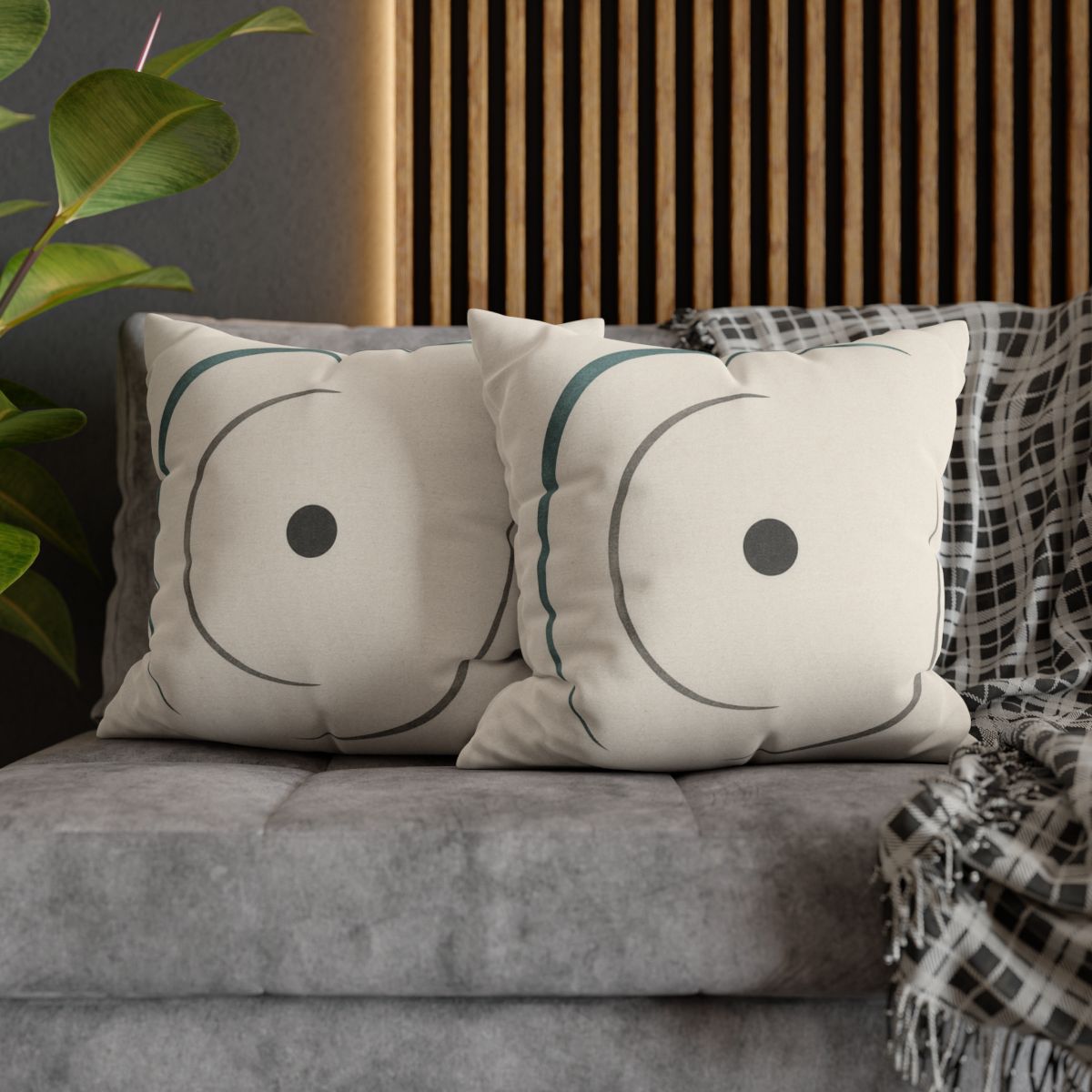 Twin Arcs And Centered Dot soft cotton pillow cases