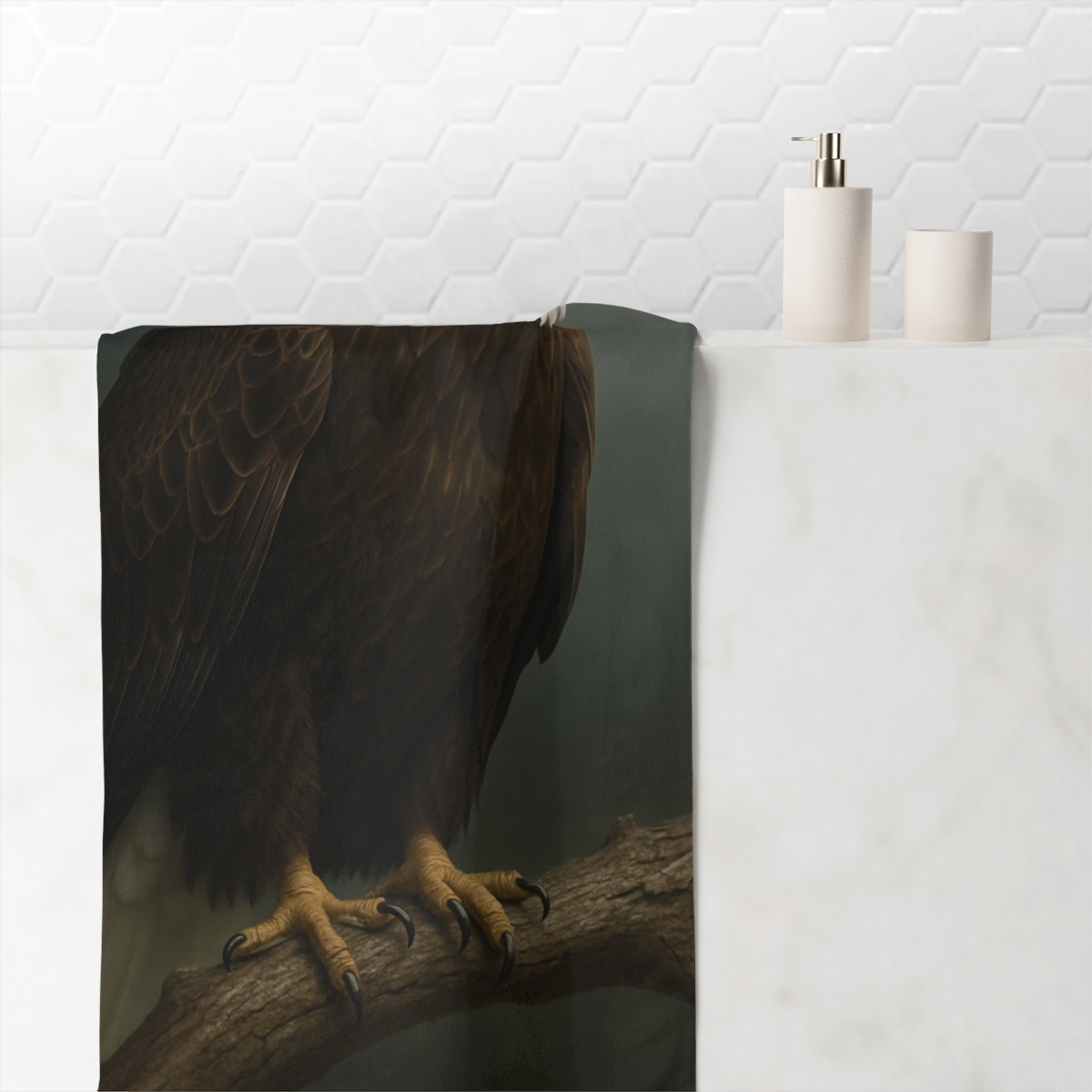 Sky Sovereign Bald Eagle personalized bath towels