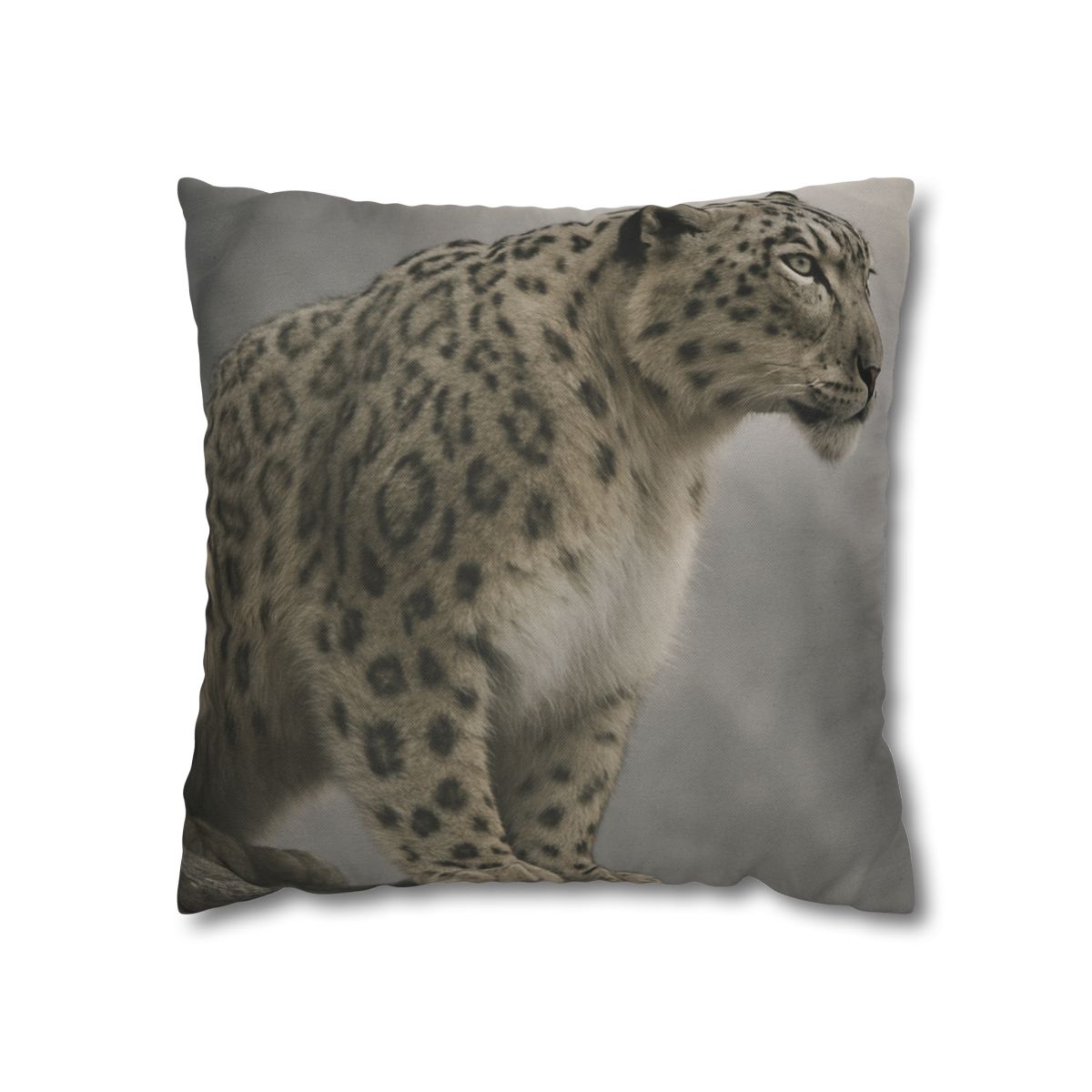 Silent Sentinel Snow Leopard designer print pillow cases