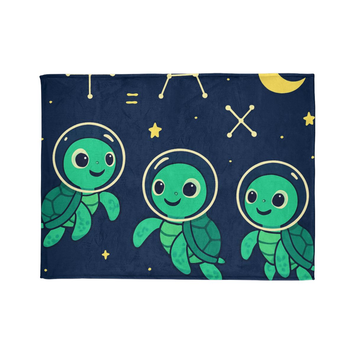 Space School Of The Curious Sea Turtles soft fleece blankets