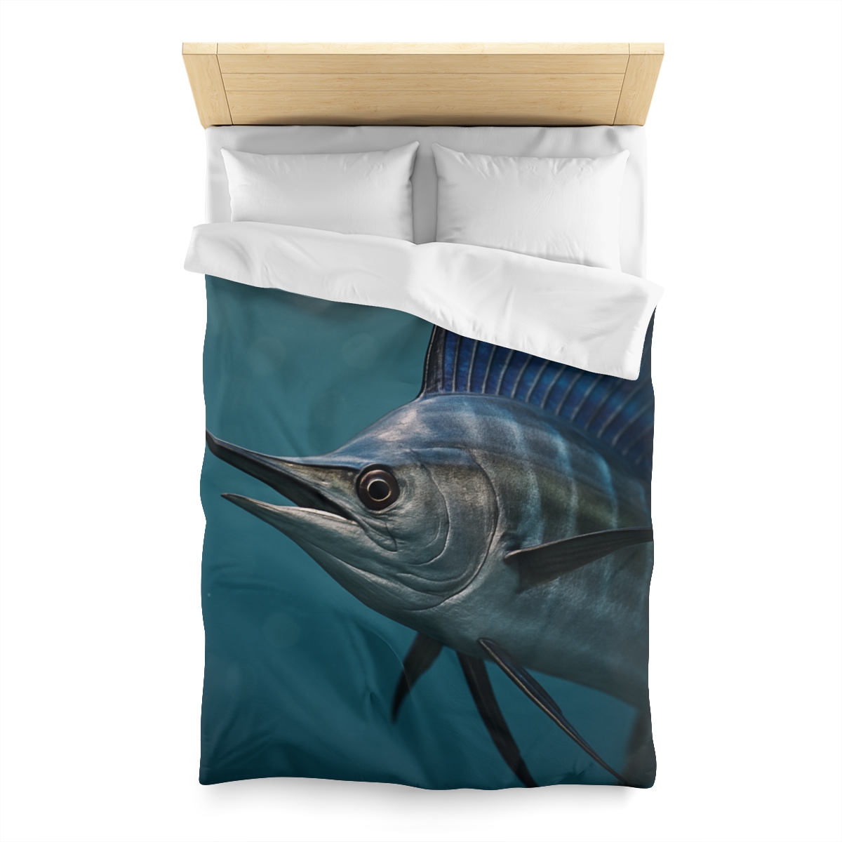 Prismatic Surge Sailfish designer printed duvets
