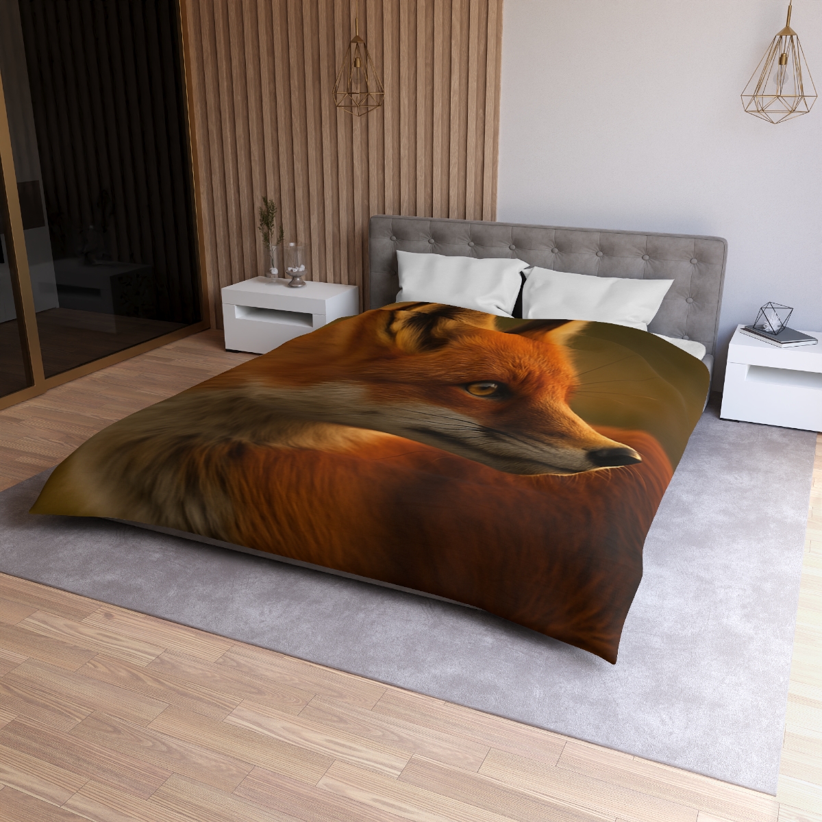 Crimson Whisper Red Fox soft comforter duvets