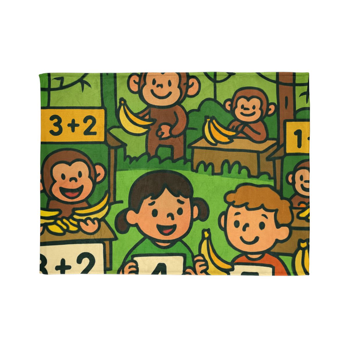 Jungle Math Monkey Market custom blankets
