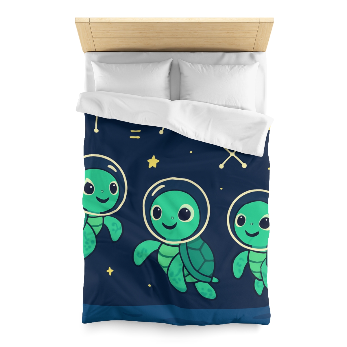 Space School Of The Curious Sea Turtles personalized bedding duvets