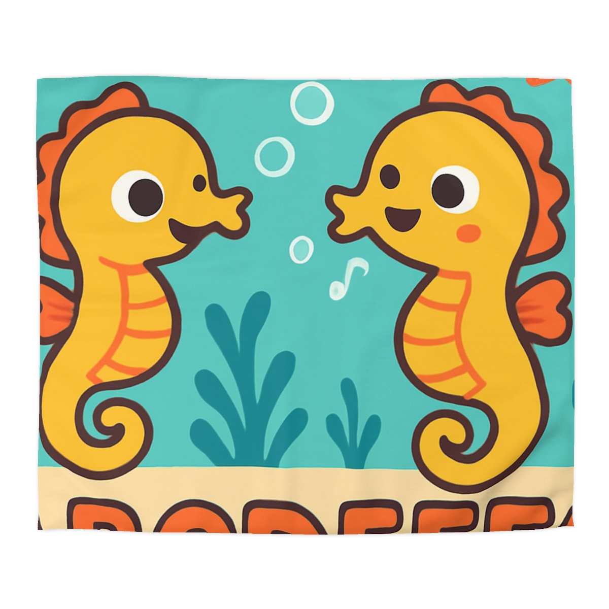 Underwater Alphabet Reef With Singing Seahorses custom duvets