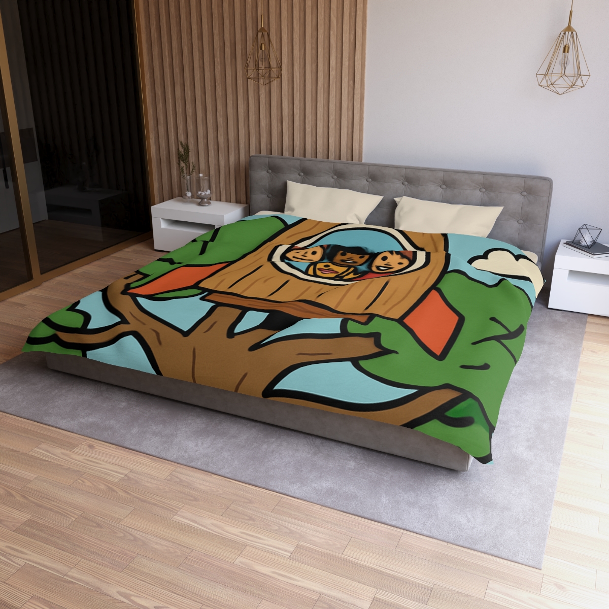 Time Traveling Treehouse Rocket trendy bedroom duvets