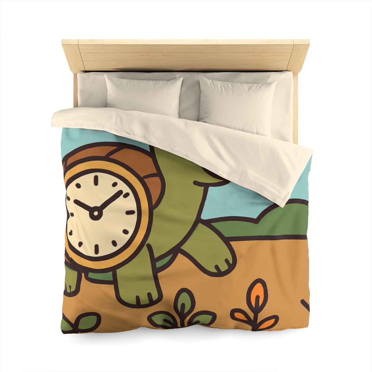 Time Travel Turtle Garden designer printed duvets