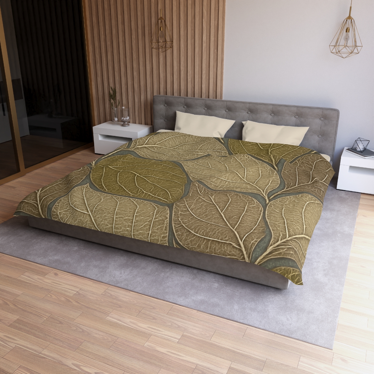 Leaf Skeleton Mosaic designer printed duvets