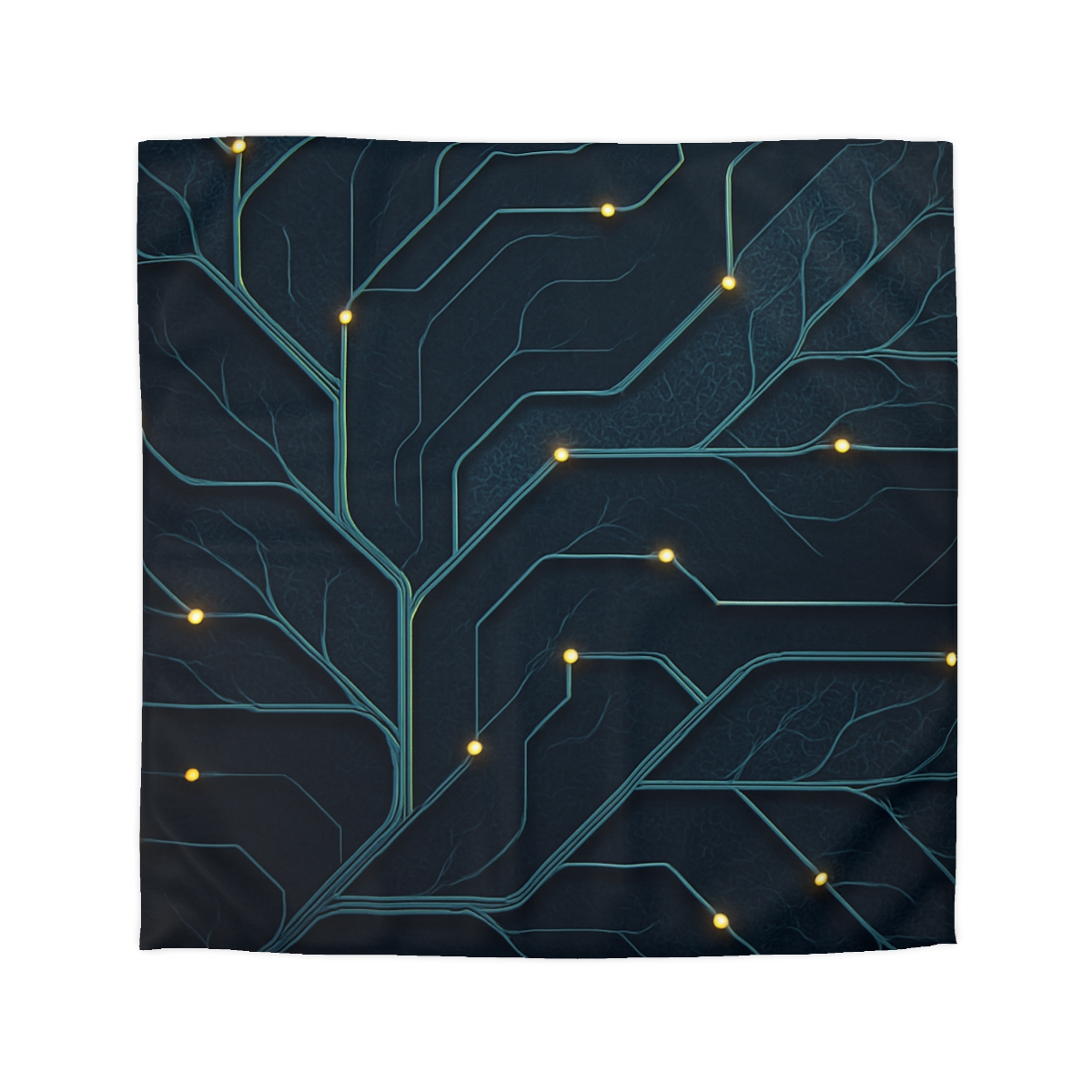 Leaf Vein Circuit Filigree designer printed duvets