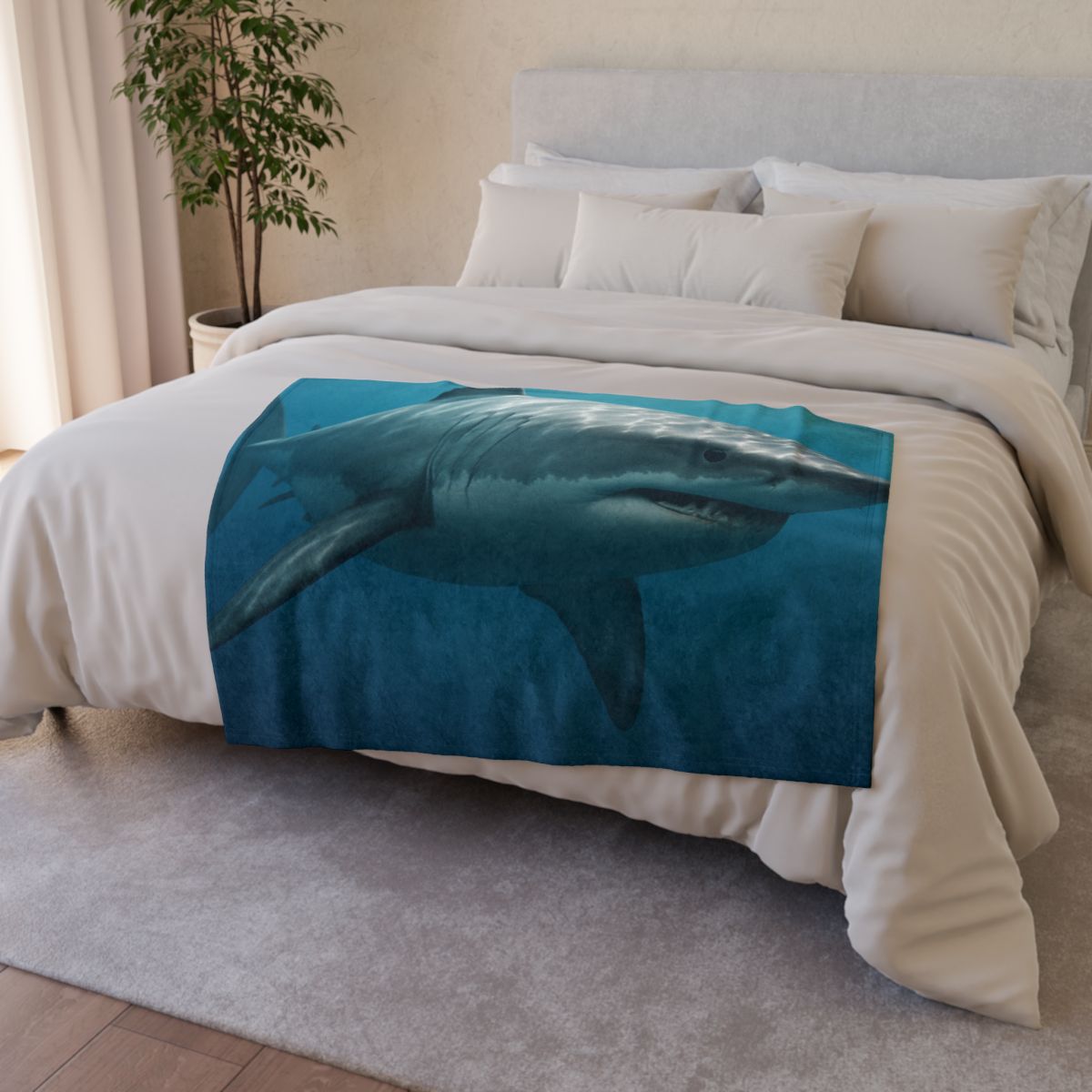 Silent Hunter Great White Shark decorative home blankets