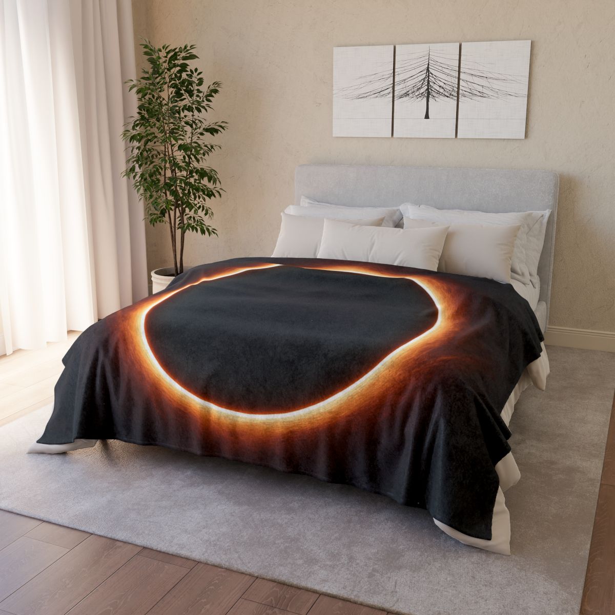 Dark Horizon Singularity Glow decorative home blankets