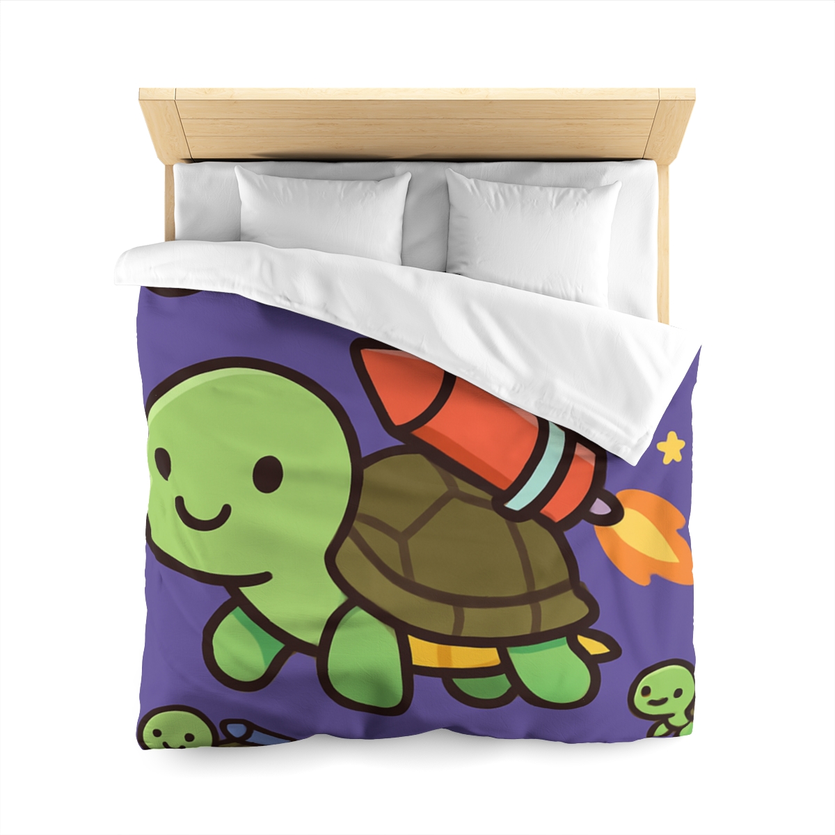 Rocket Powered Turtle Parade designer printed duvets
