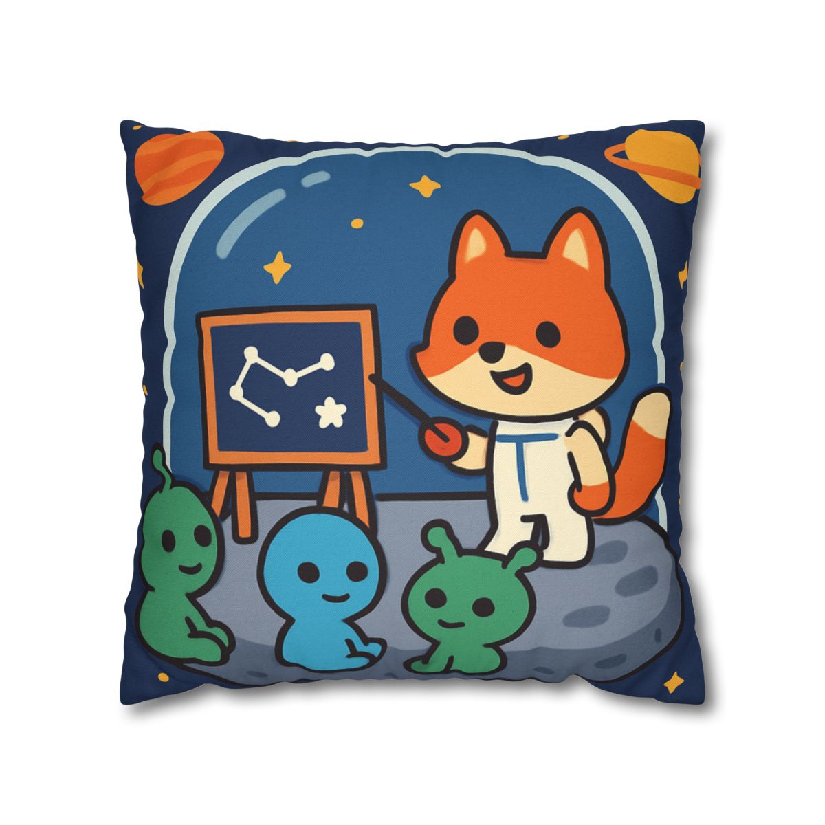 Comet Classroom With Curious Space Fox comfortable bedding pillow covers