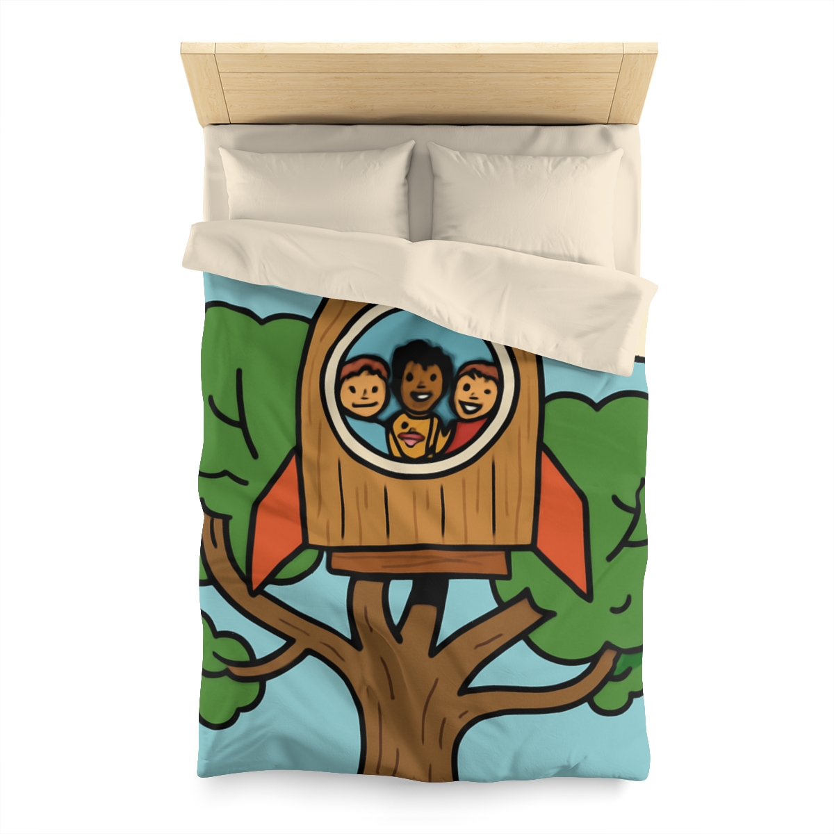 Time Traveling Treehouse Rocket trendy bedroom duvets