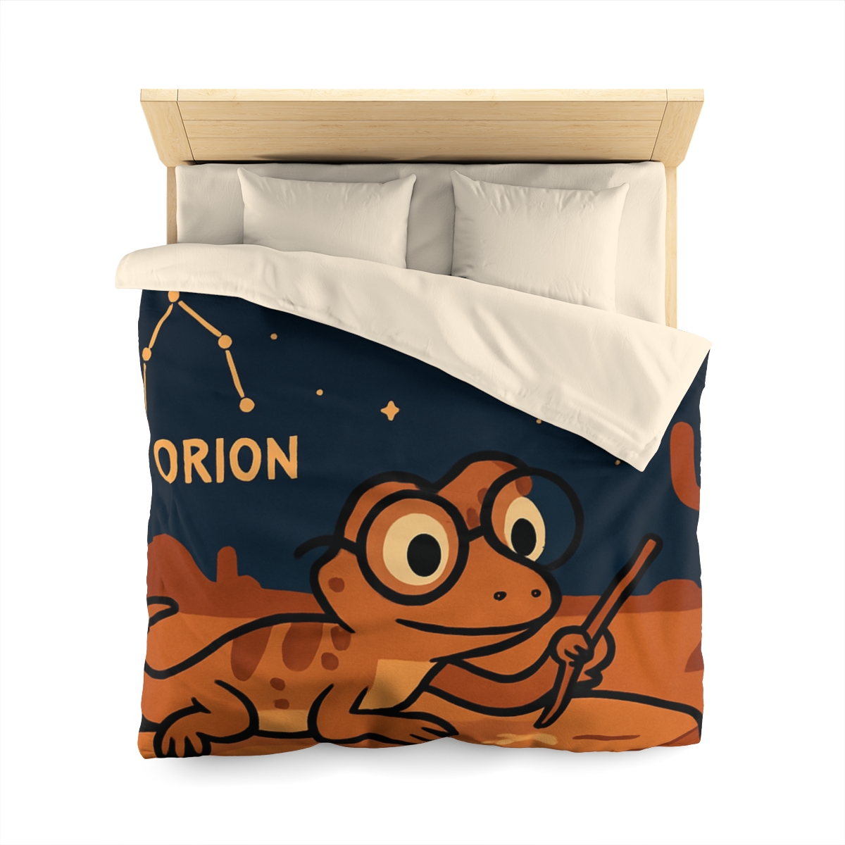 Stargazing Lizard Desert Camp personalized bedding duvets