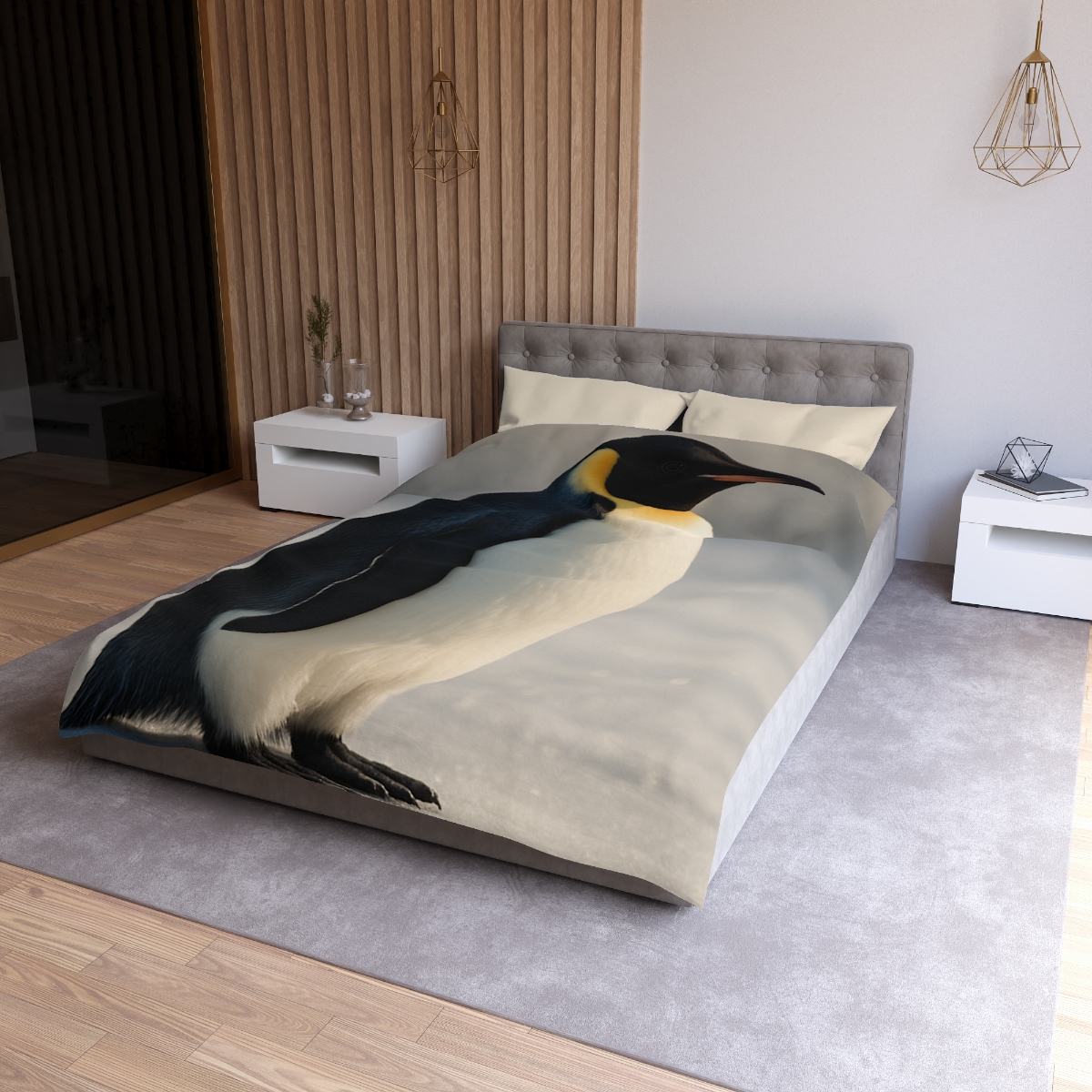 Aurora Drift Emperor Penguin custom duvets
