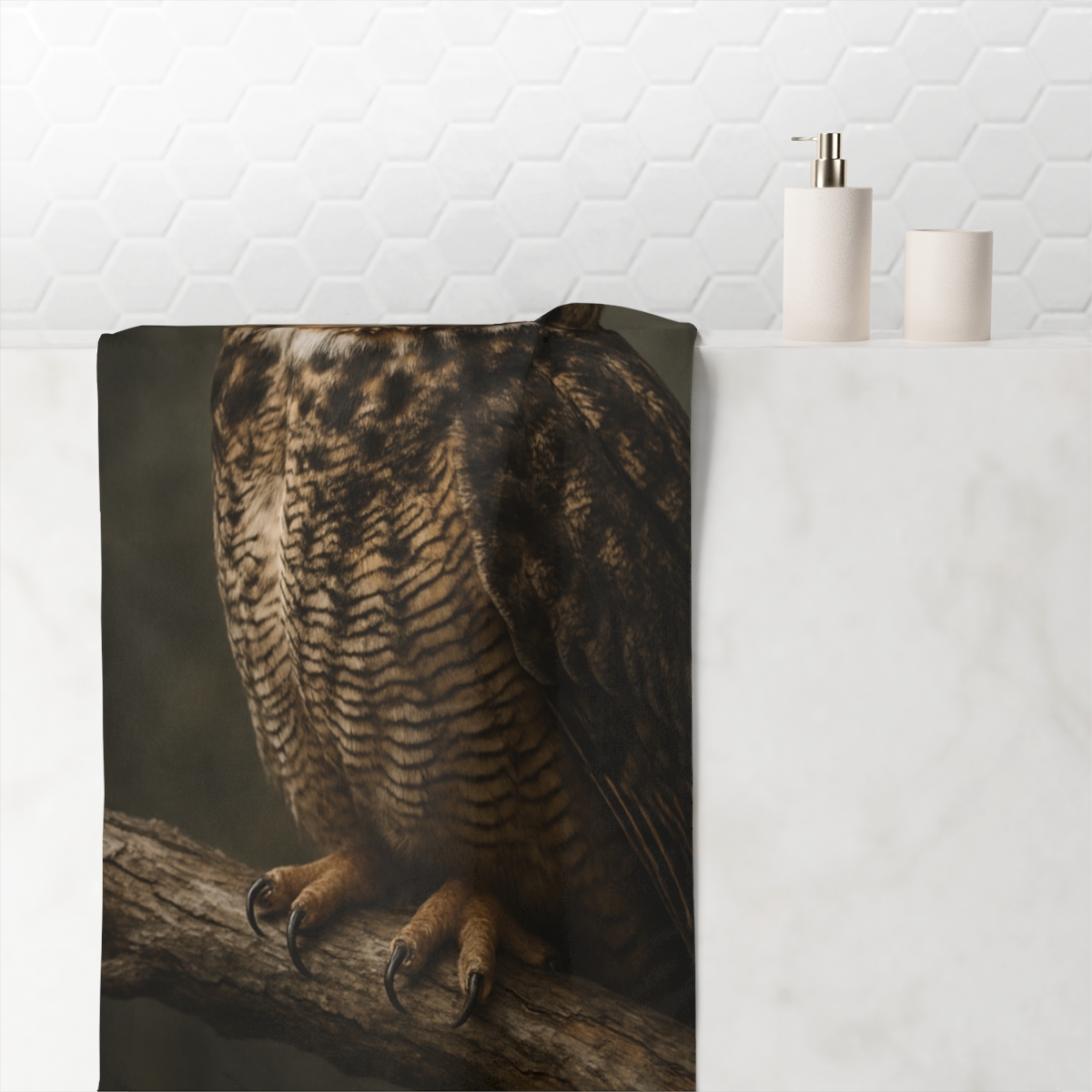 Storm Halo Great Horned Owl soft cotton towels