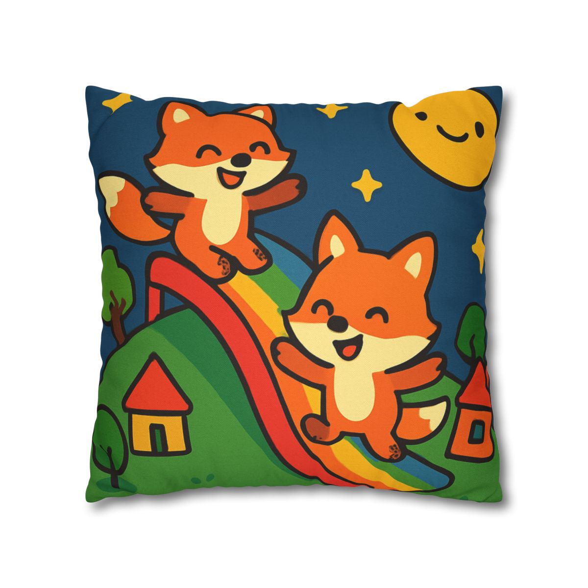 Planet Playground Of The Friendly Foxes trendy patterned pillow cases