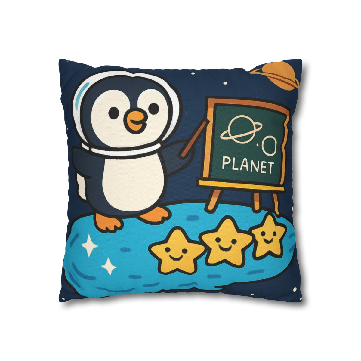 Comet Classroom With Captain Penguin personalized pillow covers
