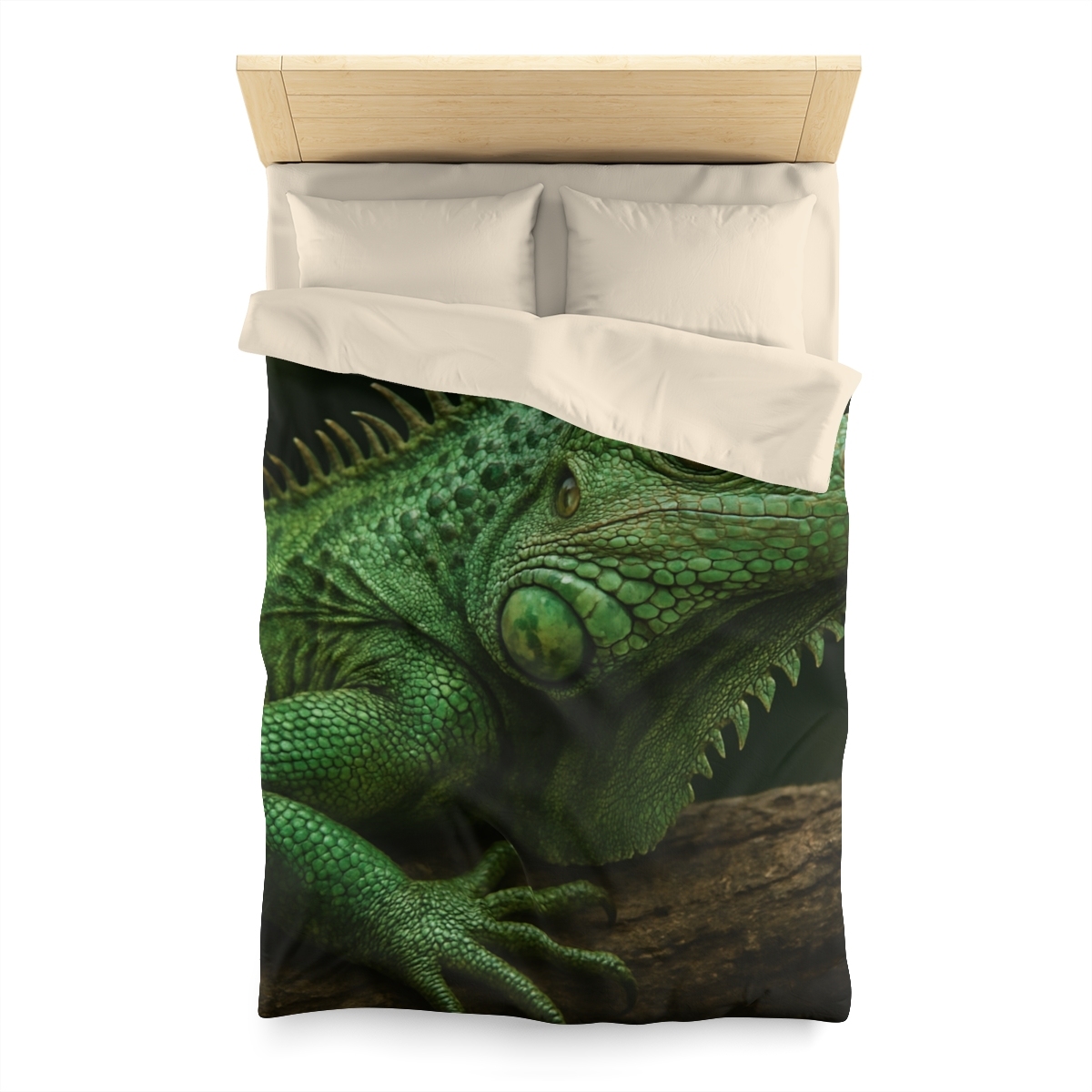 Verdant Gaze Green Iguana personalized bedding duvets