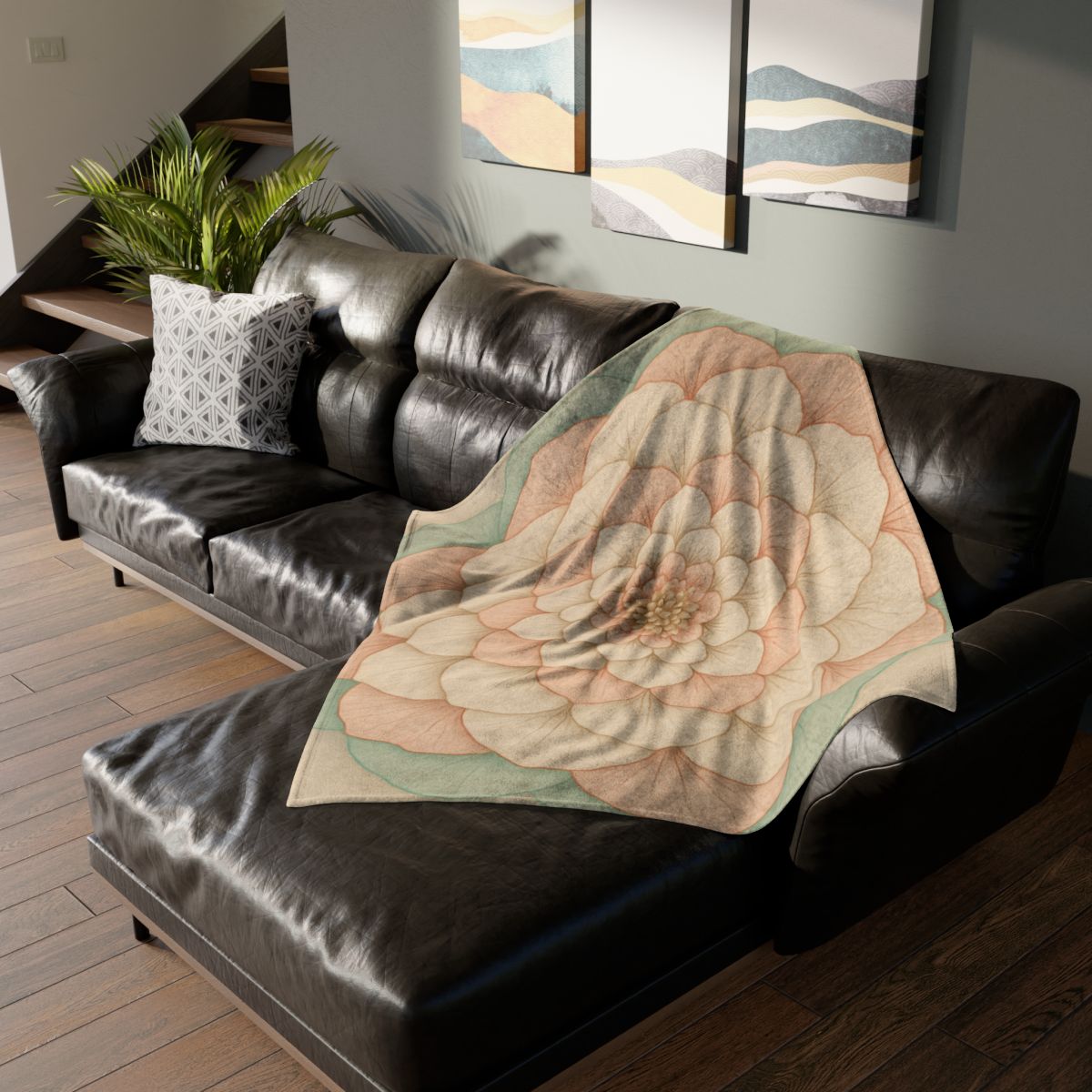 Petal Concentric Echoes decorative home blankets